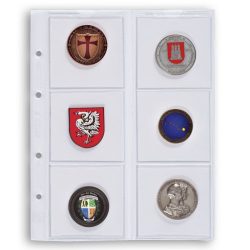 Leuchtturm OPTIMA éremtartó lap 6 érméhez 65 mm Ø-ig