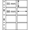   Leuchtturm OPTIMA sheet 8-way division, for Telephone Cards clear