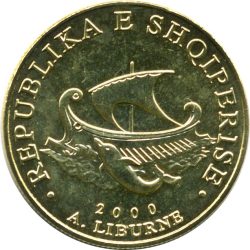 Albánia-2000-20 Leke-Alumíniumbronz-VF-Pénzérme