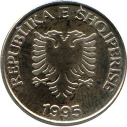 Albánia-2023-5 Leke-Nikkelezett acél-UNC-Pénzérme
