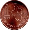 Argentína-2017-1 Peso-Rézbevonatú acél-UNC-Pénzérme