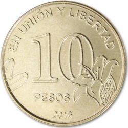 Argentína-2020-10 Peso-Nikkel-UNC-Pénzérme