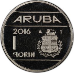 Aruba-2014-1 Florin-Nikkelezett acél-UNC-Pénzérme