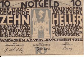 Ausztria 1920. 10 Heller-Waidhofen an der Ybbs-VF 