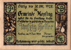 Ausztria 1920. 20-50 Heller-Kopfing-VF (2db szükségpénz)
