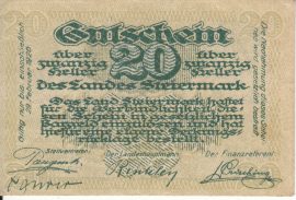 Ausztria 1920. 20 Heller-Steiermark-VF 