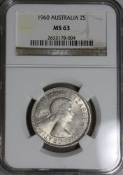 Ausztrália-1960-2 Shillings-NGC-MS63-Ezüst-Pénzérme