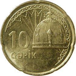 Azerbajdzsán-2006-10 Qapik-Rézbevonatú acél-UNC-Pénzérme