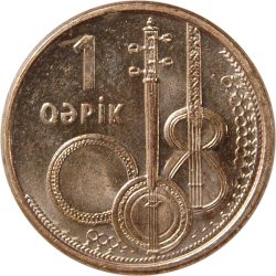 Azerbajdzsán-2006-1 Qapik-Rézbevonatú acél-UNC-Pénzérme