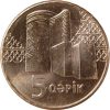   Azerbajdzsán-2006-5 Qapik-Rézbevonatú acél-UNC-Pénzérme