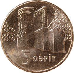 Azerbajdzsán-2006-5 Qapik-Rézbevonatú acél-UNC-Pénzérme