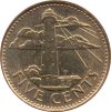   Barbados-2008-5 Cent-Sárgaréz bevonatú acél-VF-Pénzérme
