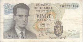 Belgium 1964. 20 Francs-F