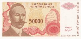 Bosznia-Hercegovina (Srpska) 1993. 50000 Dinara -UNC