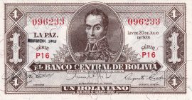 Bolívia 1928-1952. 1 Bolivianos-UNC