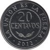 Bolívia-2012-20 Centavos-Rozsdamentes acél-UNC-Pénzérme