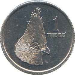 Botswana-1976-1 Thebe-Alumínium-VF-Pénzérme
