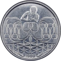 Brazília-1989-50 Centavos-Rozsdamentes Acél-UNC-Pénzérme