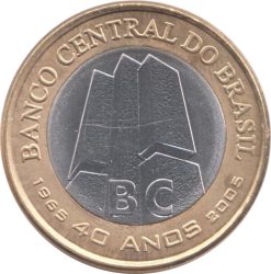 Brazília-2005-1 Real-Bimetál-UNC-Pénzérme