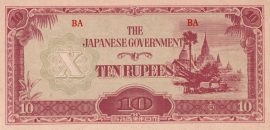 Burma 1942. 10 Rupee-UNC (Japán megszállás)