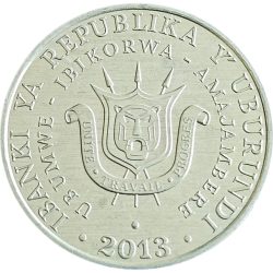 Burundi-1980-5 Frank-Alumínium-UNC-Pénzérme