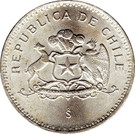 Chile-1984-100 Pesos-Alumínium-Bronz-VF-Pénzérme
