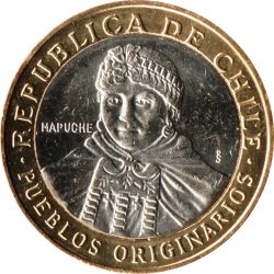 Chile-2022-100 Peso-Bimetál-UNC-Pénzérme