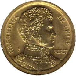 Chile-2023-10 Peso-Alumínium-nikkel bronz-UNC-Pénzérme