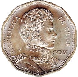 Chile-2023-50 Peso-Alumínium-nikkel bronz-UNC-Pénzérme