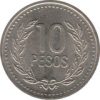 Kolumbia-1989-1994-10 Pesos-Nikkel-Sárgaréz-VF-Pénzérme