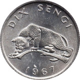 Kongó-1967-10 Sengi-Alumínium-VF-Pénzérme