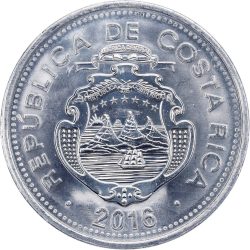 Costa Rica-2016-10 Colones-Alumínium-UNC-Pénzérme