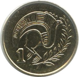 Ciprus-2004-1 Cent-Nikkel-réz-UNC-Pénzérme