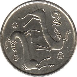 Ciprus-2004-2 Cent-Nikkel-réz-UNC-Pénzérme