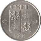 Csehszlovákia-1991-1992-50 Haleru-Réz-Nikkel-VF-Pénzérme