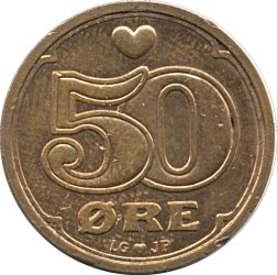 Dánia-2006-50 Ore-Bronz-UNC-Pénzérme