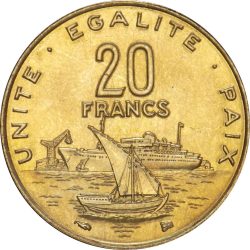 Dzsibuti-2007-20 Francs-Alumíniumbronz-UNC-Pénzérme