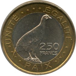 Dzsibuti-2012-250 Francs-Bimetál-UNC-Pénzérme