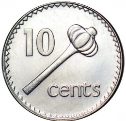Fiji-1999-10 Cent-Nikkelezett acél-UNC-Pénzérme Fiji-1999-10 Cent-Nikkelezett acél-UNC-Pénzérme