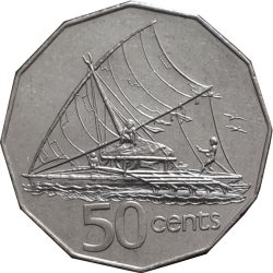 Fiji-2000-50 Cent-Nikkelezett acél-UNC-Pénzérme