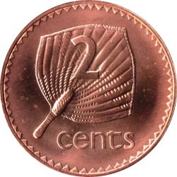 Fiji-2001-2 Cent-bevont cink-UNC-Pénzérme