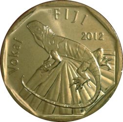 Fiji-2012-1 Dollár-Sárgaréz bevonatú acél-UNC-Pénzérme