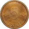 Finnország-1977-5 Penny-Bronz-UNC-Pénzérme