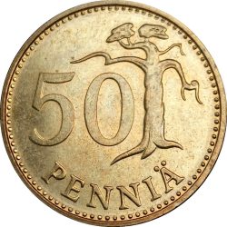 Finnország-1978-50 Penny-Alumíniumbronz-UNC-Pénzérme