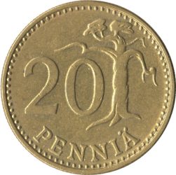 Finnország-1987-20 Penny-Alumíniumbronz-UNC-Pénzérme