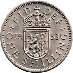 Nagy-Britannia-1953-1 Shilling-Réz-Nikkel-VF-Pénzérme (skót)