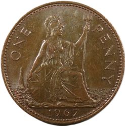 Nagy-Britannia-1954-1970-1 Penny-Bronz-VF-Pénzérme