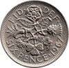 Nagy-Britannia-1954-1970-6 Pence-Réz-Nikkel-VF-Pénzérme