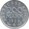 Németország-1923G-200 Mark-Alumínium-UNC-Pénzérme