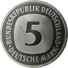 Németország-1975-2001-5 Mark-Réz-Nikkel-VF-Pénzérme